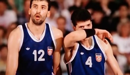 Vlade DIVAC et Drazen PETROVIC (photo extraite du film)