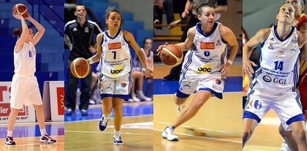 De gauche à droite: les Minimes d'Anaïs FOISSE, les Cadettes de Samra BOUASBA, les NF2 de Johanne DROZD et les pros d'Inès AJANOVIC