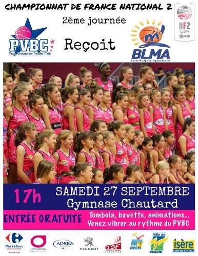 L'affiche Voiron vs BLMA de samedi  (photo pvbc.fr)